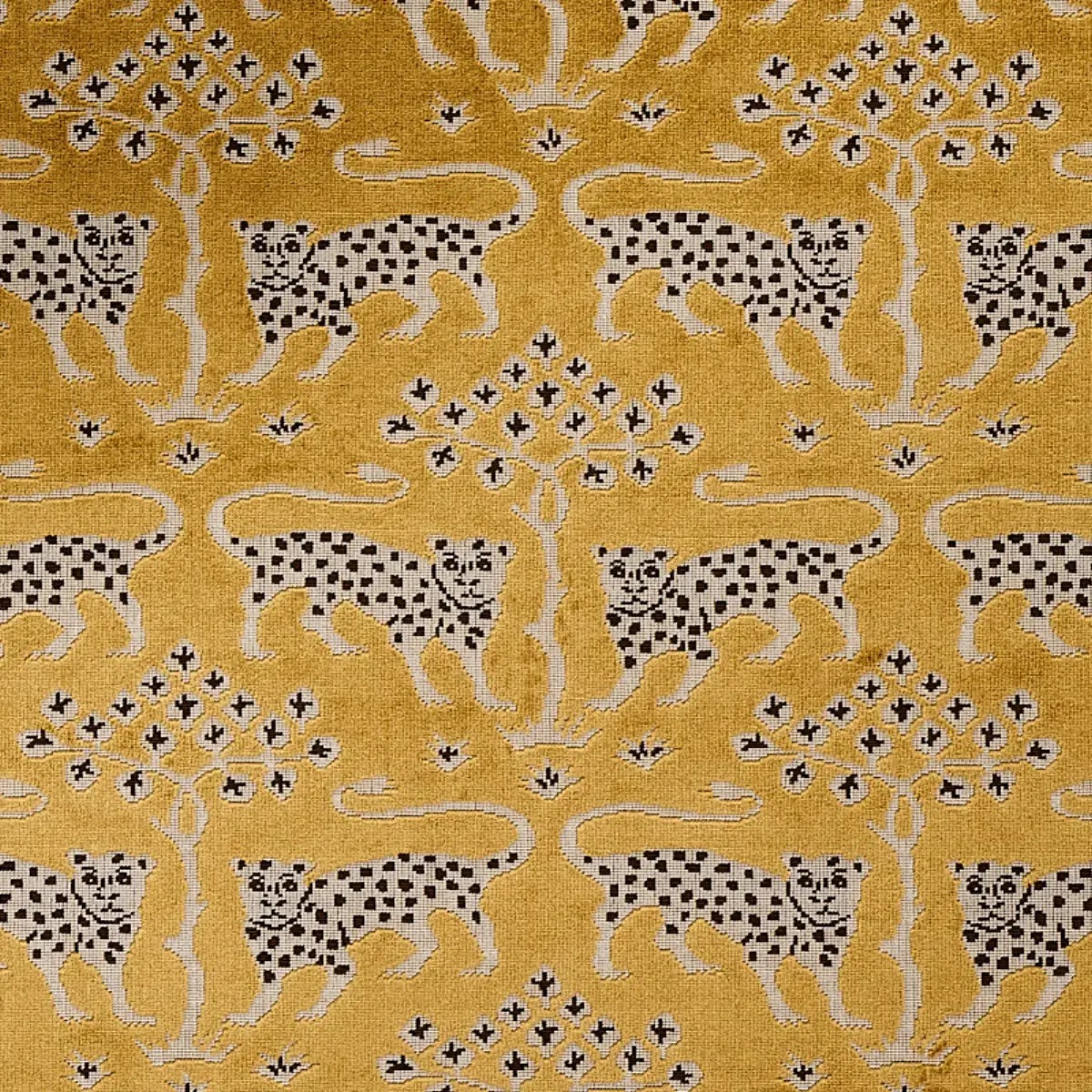 Woodland Leopard Velvet Gold